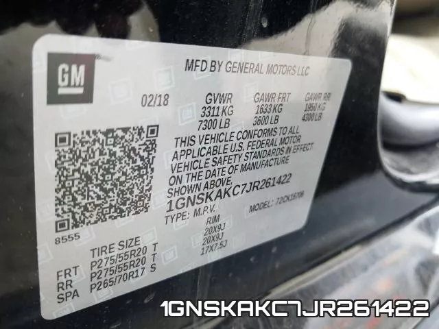 1GNSKAKC7JR261422 фото 2