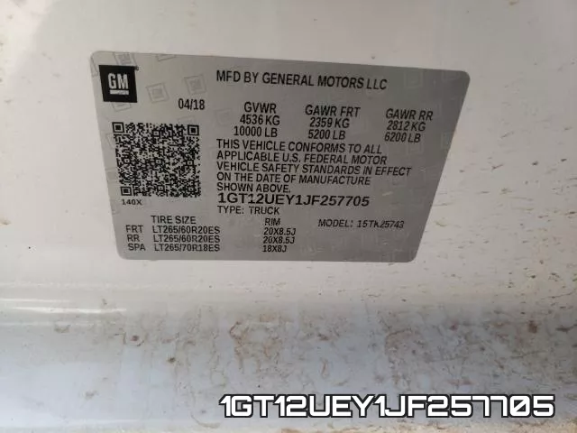 1GT12UEY1JF257705 фото 2