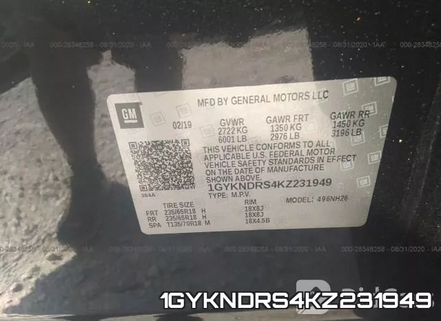 1GYKNDRS4KZ231949 фото 10