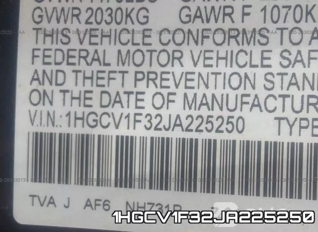 1HGCV1F32JA225250 фото 10