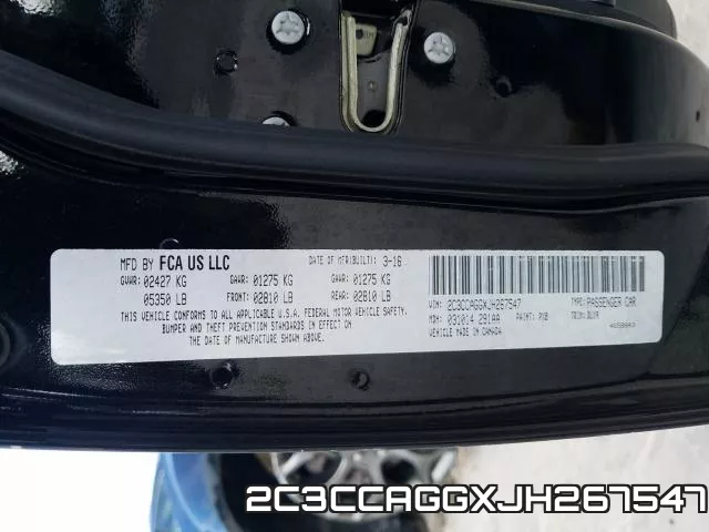 2C3CCAGGXJH267547 фото 2