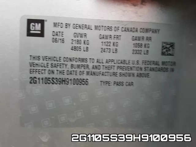 2G1105S39H9100956 фото 2