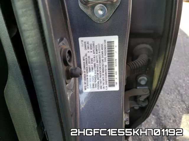 2HGFC1E55KH701192 фото 2