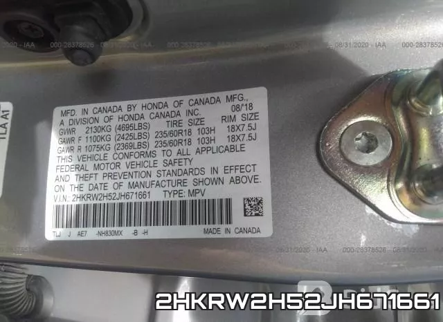 2HKRW2H52JH671661 фото 8