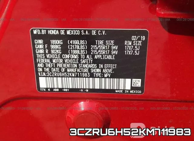 3CZRU6H52KM711983 фото 10
