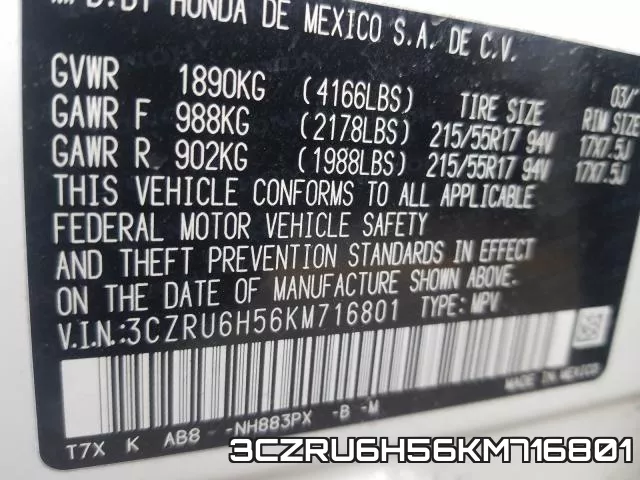 3CZRU6H56KM716801 фото 2