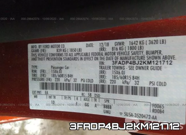 3FADP4BJ2KM121712 фото 10