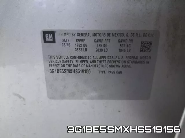 3G1BE5SMXHS519156 фото 2