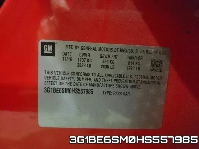 3G1BE6SM0HS557985 фото 2