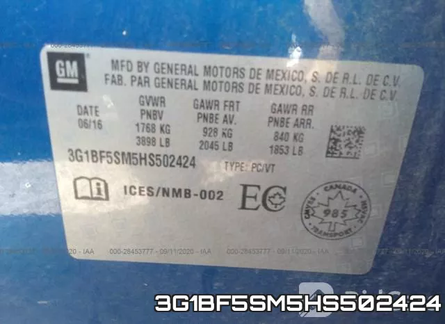 3G1BF5SM5HS502424 фото 10