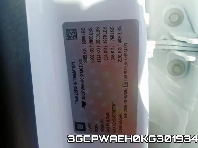 3GCPWAEH0KG301934 фото 2