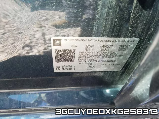 3GCUYDEDXKG258313 фото 2