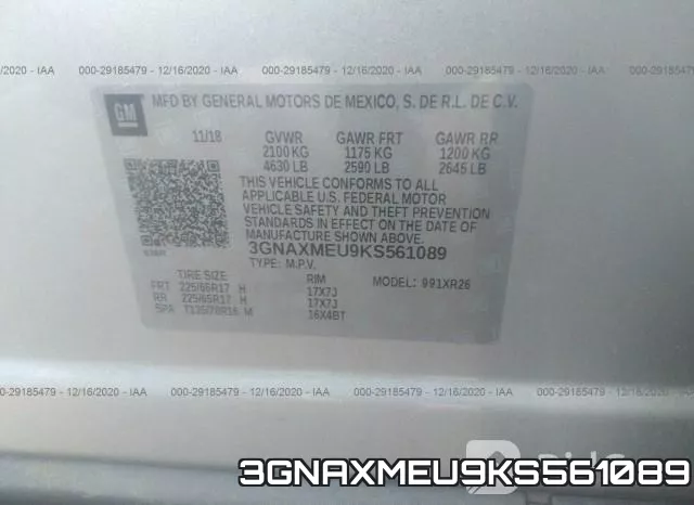 3GNAXMEU9KS561089 фото 10