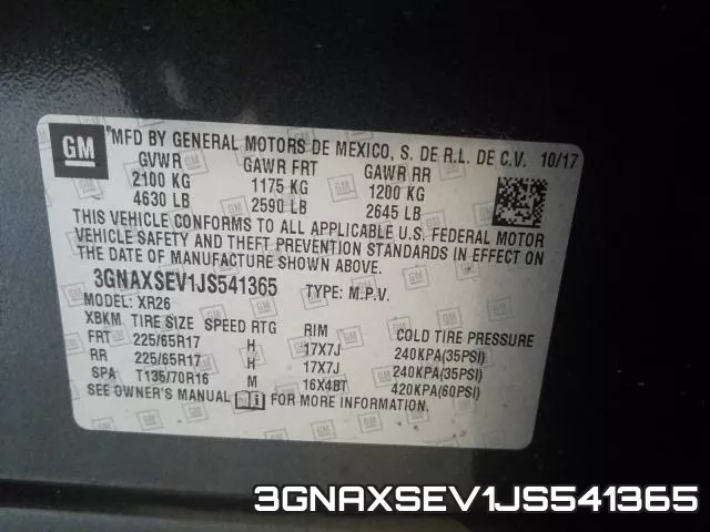 3GNAXSEV1JS541365 фото 2