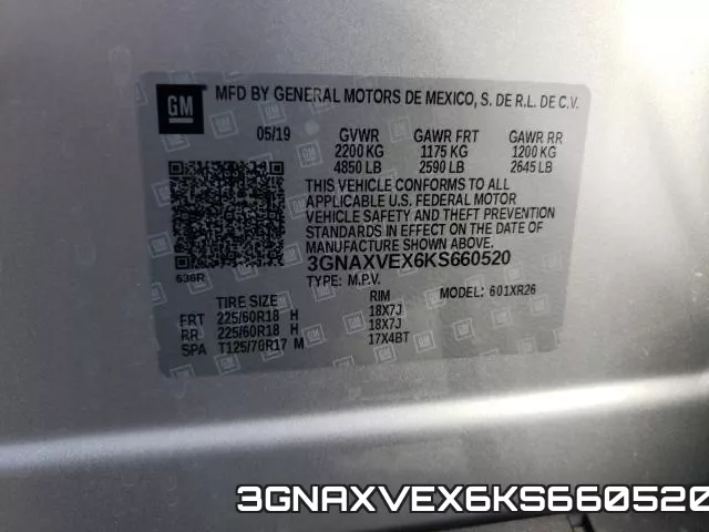 3GNAXVEX6KS660520 фото 2