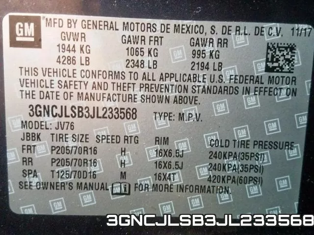 3GNCJLSB3JL233568 фото 2