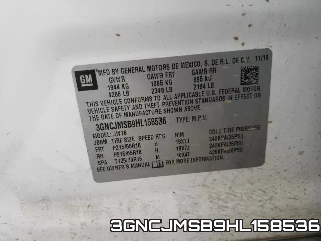 3GNCJMSB9HL158536 фото 2