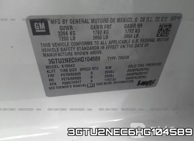 3GTU2NEC6HG104589 фото 9