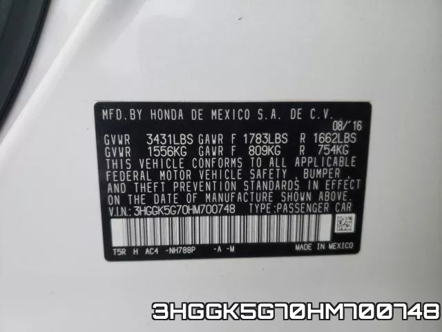 3HGGK5G70HM700748 фото 2
