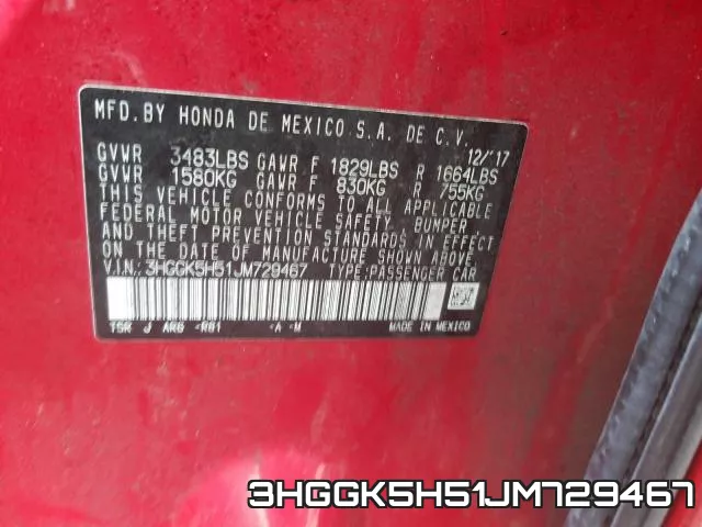 3HGGK5H51JM729467 фото 2