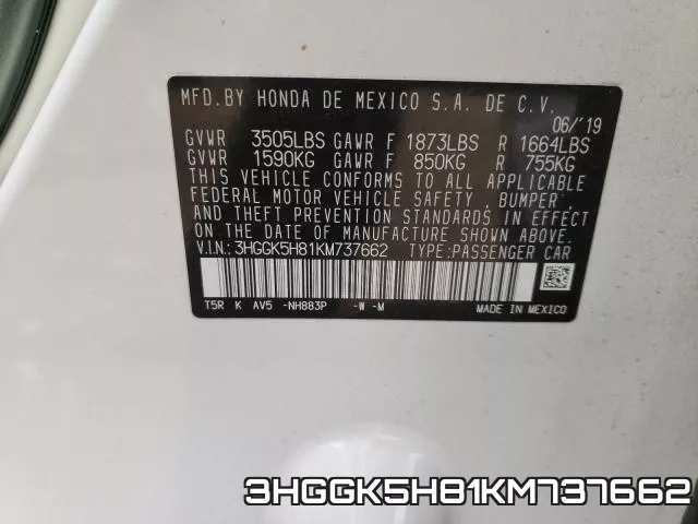 3HGGK5H81KM737662 фото 2