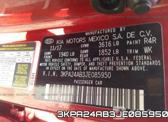 3KPA24AB3JE085950 фото 10
