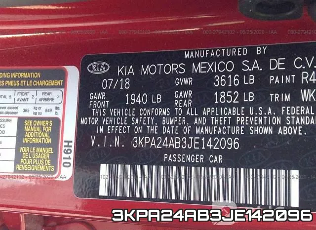 3KPA24AB3JE142096 фото 10