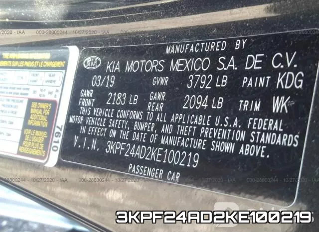 3KPF24AD2KE100219 фото 10