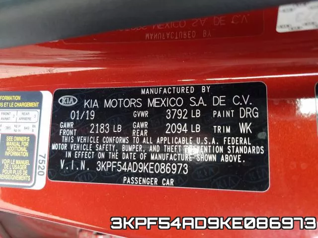 3KPF54AD9KE086973 фото 2