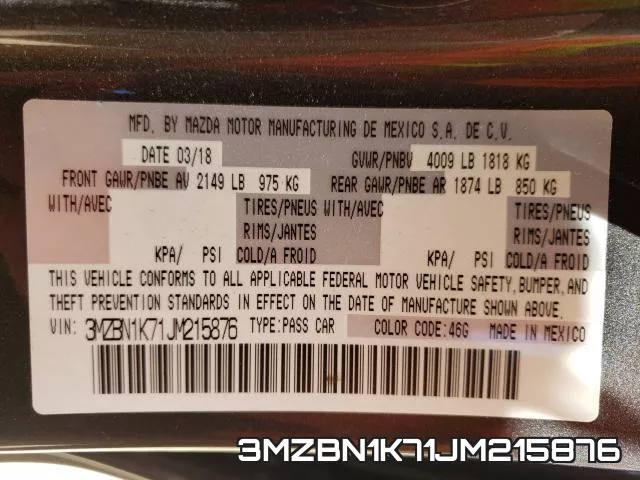 3MZBN1K71JM215876 фото 2