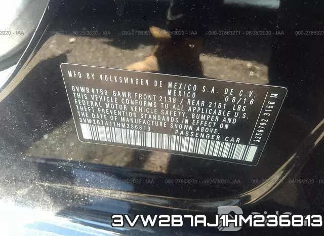 3VW2B7AJ1HM236813 фото 10