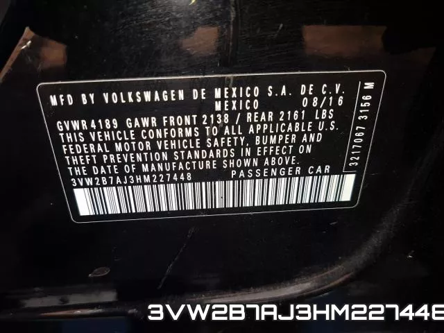 3VW2B7AJ3HM227448 фото 2