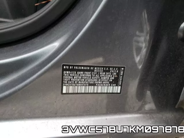 3VWC57BU7KM097878 фото 2