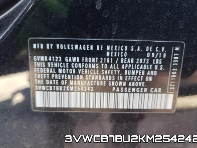 3VWCB7BU2KM254242 фото 2