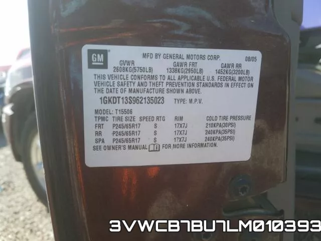 3VWCB7BU7LM010393 фото 2