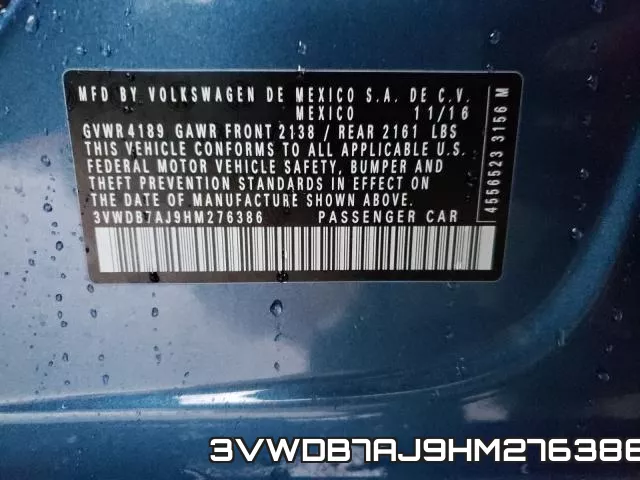 3VWDB7AJ9HM276386 фото 2