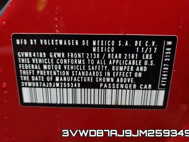 3VWDB7AJ9JM259349 фото 2
