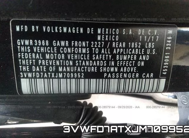 3VWFD7ATXJM709952 фото 8