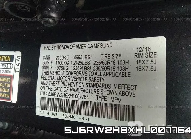 5J6RW2H8XHL007764 фото 10