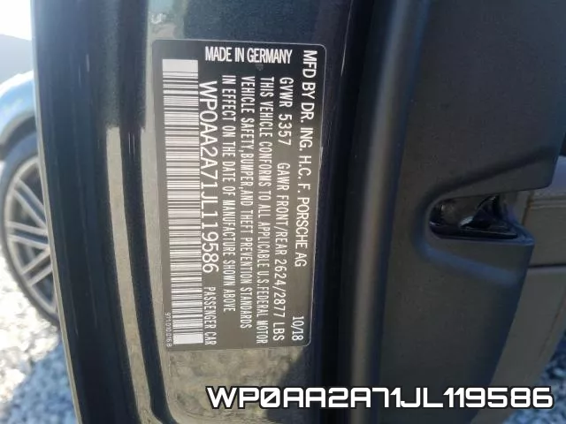 WP0AA2A71JL119586 фото 2