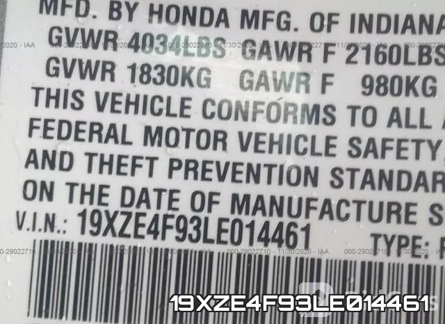 19XZE4F93LE014461 фото 10