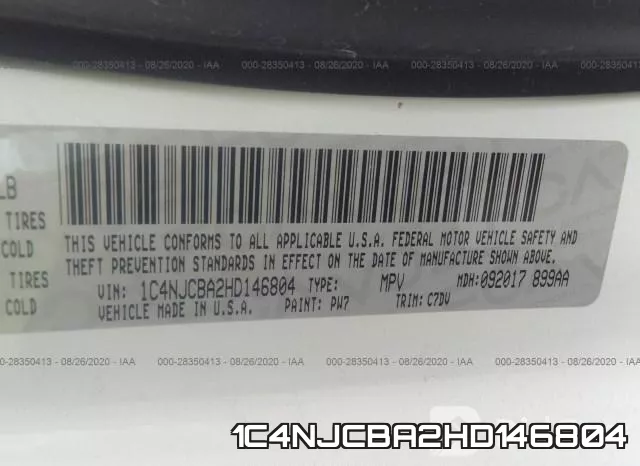 1C4NJCBA2HD146804 фото 10