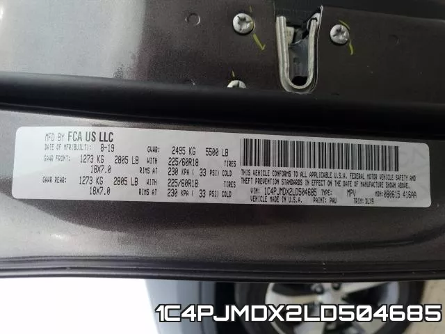 1C4PJMDX2LD504685 фото 2