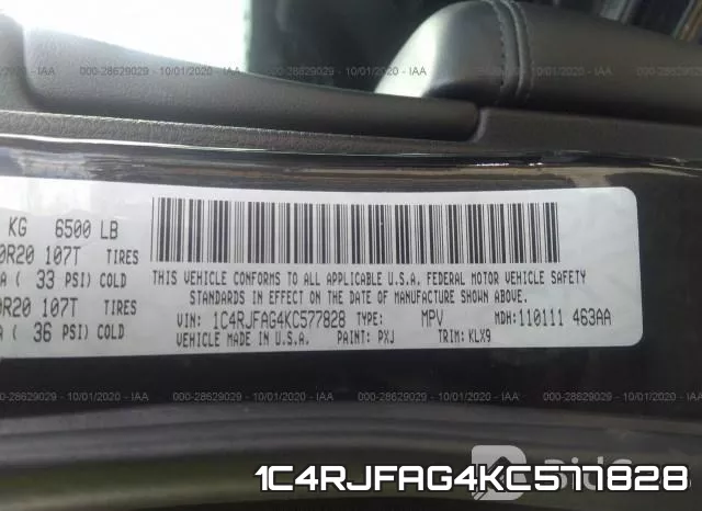 1C4RJFAG4KC577828 фото 9