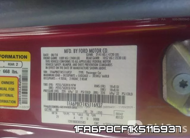 1FA6P8CF1K5116937 фото 9