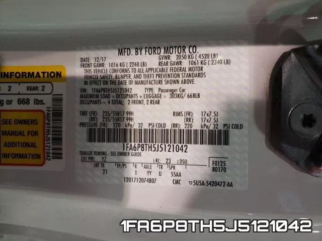 1FA6P8TH5J5121042 фото 2