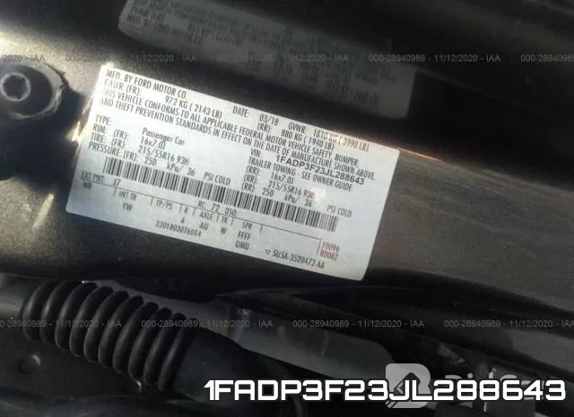 1FADP3F23JL288643 фото 10