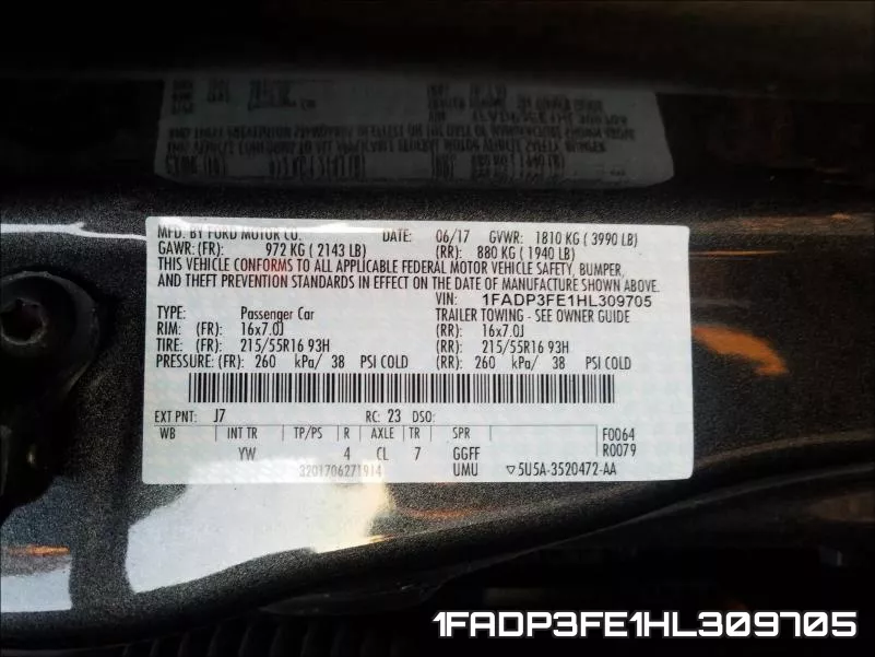 1FADP3FE1HL309705 фото 2
