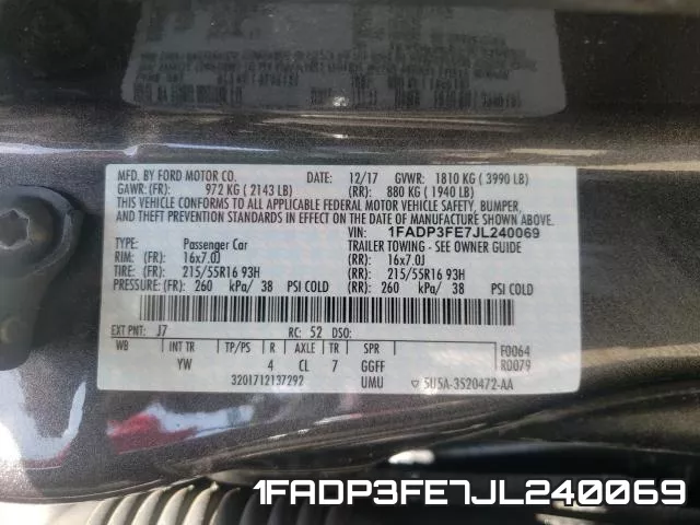 1FADP3FE7JL240069 фото 2