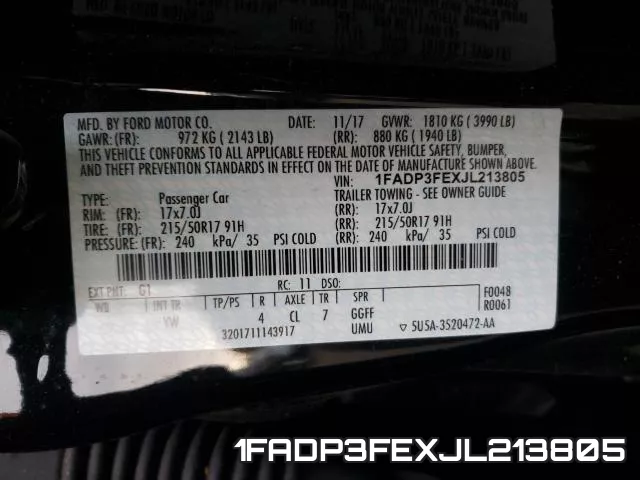 1FADP3FEXJL213805 фото 2